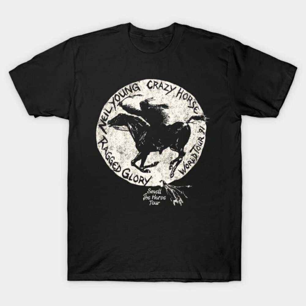 Neil Young Crazy Horse World Tour 1991 T-Shirt, Rock Music Unisex .
